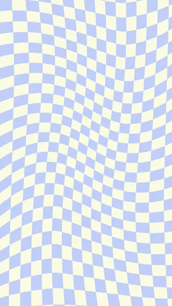 Esthétique Mignon Déformé Vertical Pastel Bleu Jaune Damier Gingham Plaid — Image vectorielle