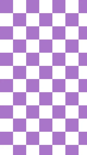 Aesthetic Cute Vertical Purple White Checkerboard Gingham Plaid Checkers Wallpaper — Stock Vector