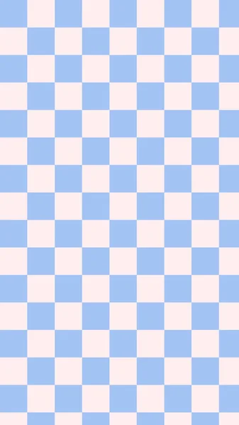 Estetiskt Söt Vertikal Pastell Blå Checkerboard Gingham Rutig Pjäser Tapet — Stockfoto