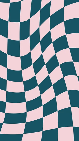 美观可爱扭曲垂直深蓝色和粉色棋盘 格子墙纸插图 完美的背景 — 图库矢量图片