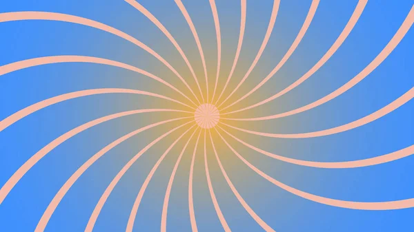 Esthetisch Verloop Blauw Geel Spin Helix Spiraal Sunburst Achtergrond Illustratie — Stockfoto