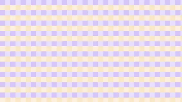Estético Lindo Pastel Púrpura Amarillo Damas Gingham Cuadros Cuadros Ilustración — Archivo Imágenes Vectoriales