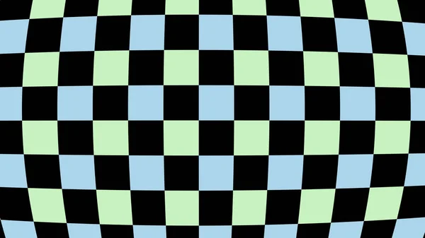 Roztomilý Estetika Zkreslené Multi Color Zelená Modrá Černá Šachovnice Gingham — Stockový vektor