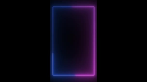 Neon Power Line Text Box Abstract Neon Line Frame Neon — Wideo stockowe
