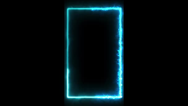 Neon Power Line Text Box Abstract Neon Line Frame Neon — Stockvideo