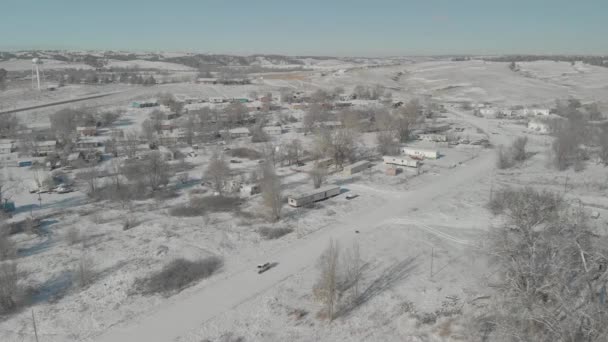 Paisagem Cotidiana Pine Ridge Reserva Indiana Dakota Sul Vista Drone — Vídeo de Stock