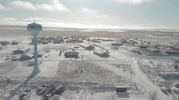Serene Winter Scene Bij Pine Ridge Indian Reservation Met Central — Stockvideo