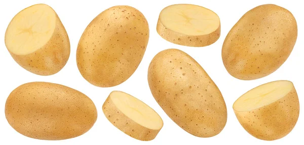 Patates Kırpma Yolu Koleksiyonu Olan Beyaz Arkaplanda Izole Edildi — Stok fotoğraf