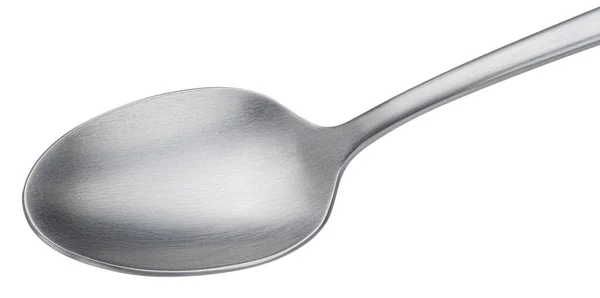 Metal Spoon Isolated White Background Clipping Path Full Depth Field — Stock Photo, Image