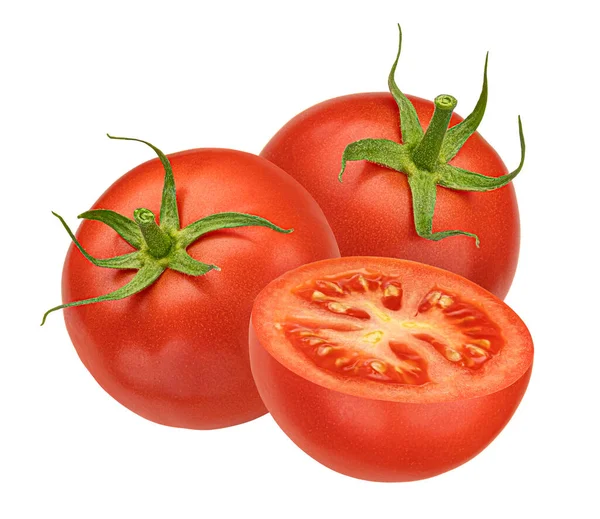 Tomates Cerises Isolées Sur Fond Blanc Avec Chemin Coupe Pleine — Photo