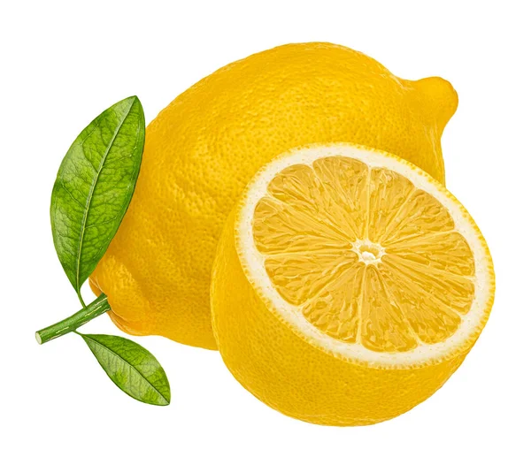 Citron Isolerad Vit Bakgrund Med Klippbana Full Skärpedjup — Stockfoto