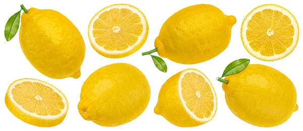 クリッピングパス コレクションと白の背景に隔離されたレモン果実 — ストック写真