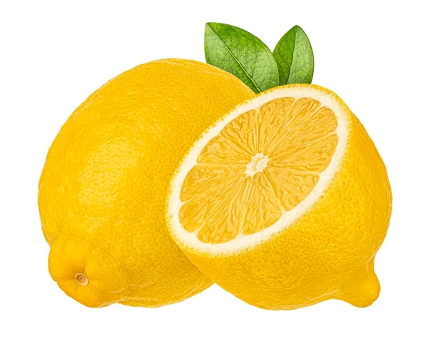 Lemons Isolated White Background Clipping Path Full Depth Field — Stock Photo, Image