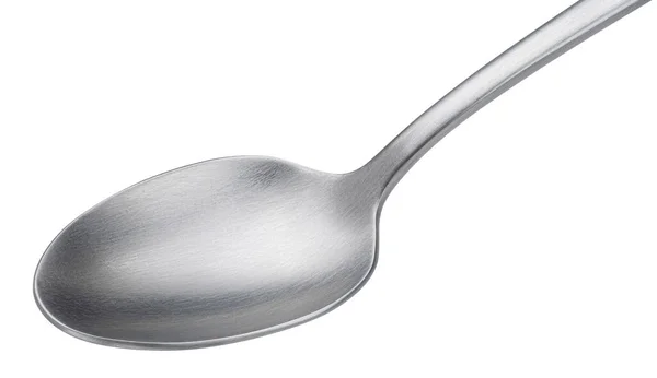 Metal Spoon Isolated White Background Clipping Path Full Depth Field — Stock Photo, Image