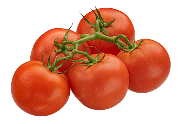 Branche Tomate Isolée Sur Fond Blanc Avec Chemin Coupe Pleine — Photo