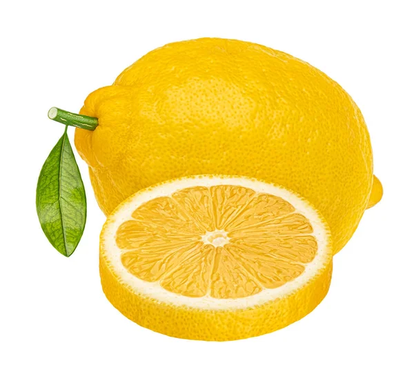 Лимон Изолирован Белом Фоне Обрезкой Пути — стоковое фото