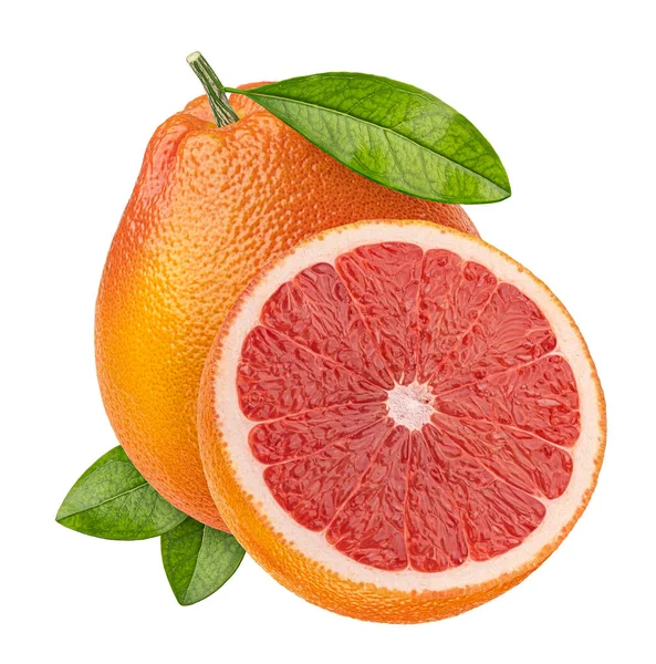 Grapefruit Isolated White Background Clipping Path Full Depth Field — Stock Photo, Image