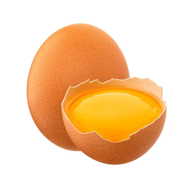 Bruine Eieren Geïsoleerd Witte Achtergrond Met Knippad — Stockfoto