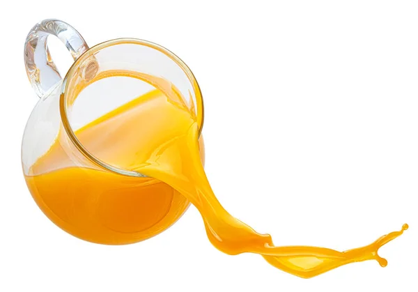Sinaasappelsap Uit Glazen Kan Geïsoleerd Witte Achtergrond Gezonde Citrusdrank Met — Stockfoto