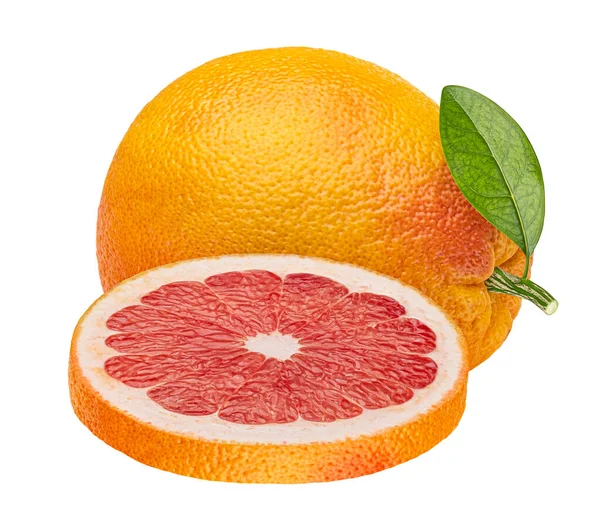 Grapefruit Isoliert Auf Weißem Hintergrund Mit Schneideweg — Stockfoto