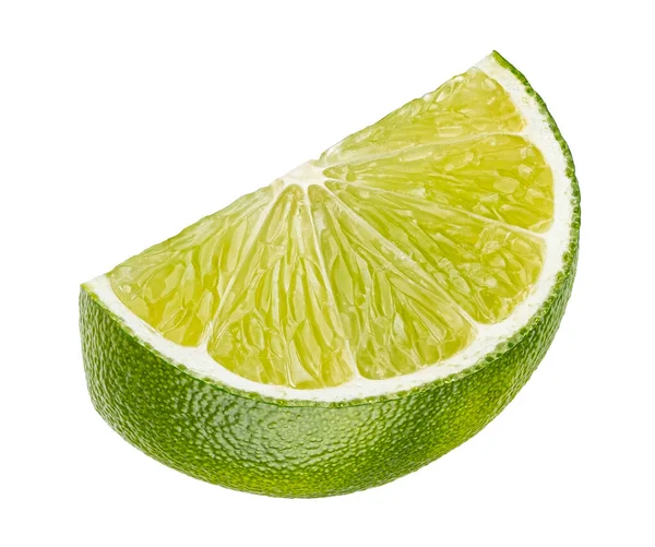 Lime Citrus Fruit Slice Isolated White Background Clipping Path — Stock Photo, Image