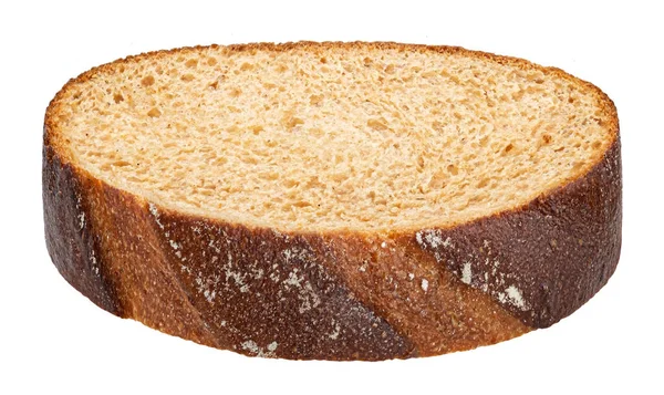 Çavdar Ekmeği Dilimi Beyaz Arka Planda Izole Edilmiş Tam Derinlikte — Stok fotoğraf