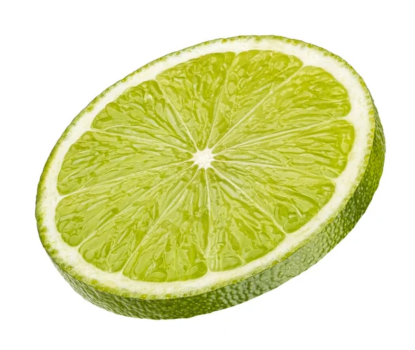 Lime Slice Isolated White Background Clipping Path — Stock Photo, Image