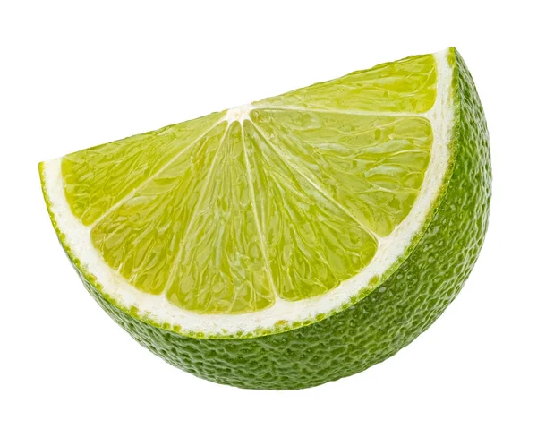 Lime Citrus Fruit Slice Isolated White Background Clipping Path — Stock Photo, Image