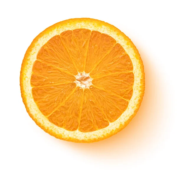 Orangenscheibe Isoliert Auf Weißem Hintergrund Draufsicht Flache Lage — Stockfoto