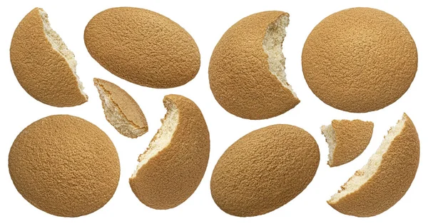 Houbové Koláče Máslové Sušenky Izolované Bílém Pozadí Kolekce — Stock fotografie