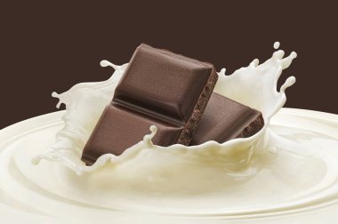 Süte dökülen çikolata, fotokopi alanı, ambalaj tasarımı konsepti.