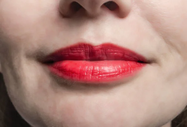 Beautiful seductive lips of a woman, close-up
