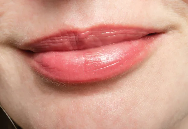 Beautiful seductive lips of a woman, close-up
