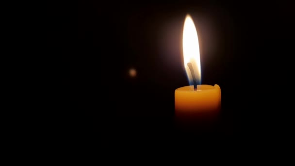 Burning Candle Dark Flames Fade — Vídeo de stock