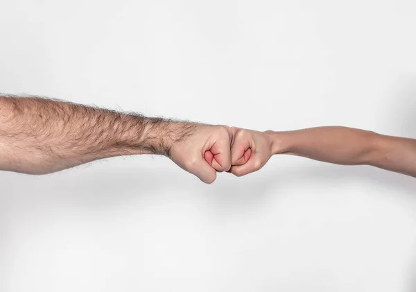 Fist Fist Male Female Hand Isolated White Background — Stock Photo, Image