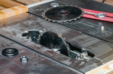 Atölyedeki dairesel testereye dairesel testere yerleştirmek