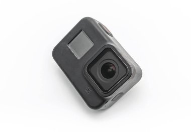 Beyaz Arkaplanda GoPro Eylem Kamerası: Macera Stoku