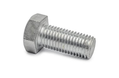 Beyaz üzerine yatay çelik vida