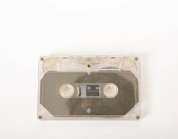 白色背景的旧盒式磁带 — 图库照片
