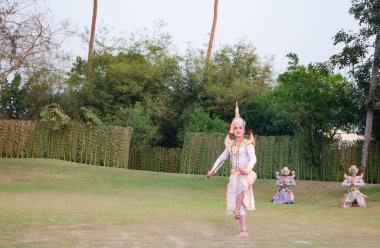 Samut Songkhram, Tayland - 08 Şubat 2015: Samut Songkhram 'da pandomim festivali.