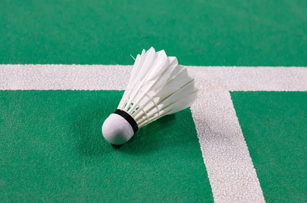 shuttlecock in badminton court high resolution image