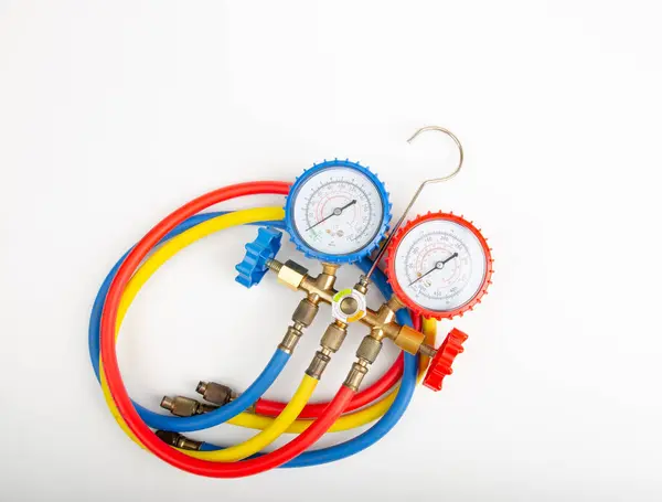 stock image Air Conditioning Refrigerant  Pressure Gauges set isolate on white background.