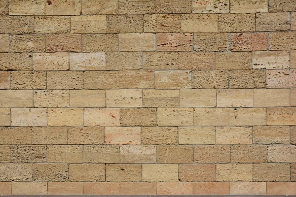 Skorupa Wapienny Ściana Faktura Tło Kopia Przestrzeń Żółty Wapień Ściana — Zdjęcie stockowe