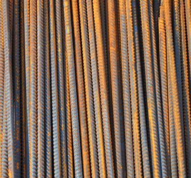 Demiri (destek çubuğunun kısaltılmışı) desenli arkaplan. Çeliği güçlendirmek, güçlendirme çeliği güçlendirilmiş betonda gerilim aracı olarak kullanılan çelik çubuktur..