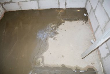 Beton döşeme yapım aşamasında. Beton Döşemeler.