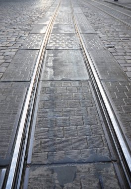 Tramvay treni Lviv şehrinde geleneksel bir toplu taşımacıdır.. 