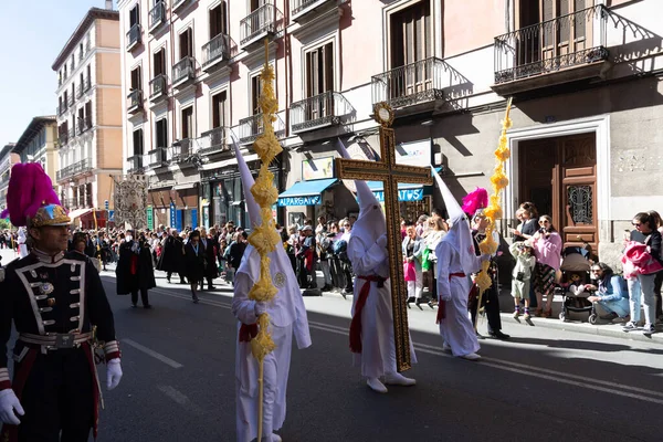 Madrid Spain 2Nd April 2023 Procession Holy Week Palm Sunday — Stock Photo, Image