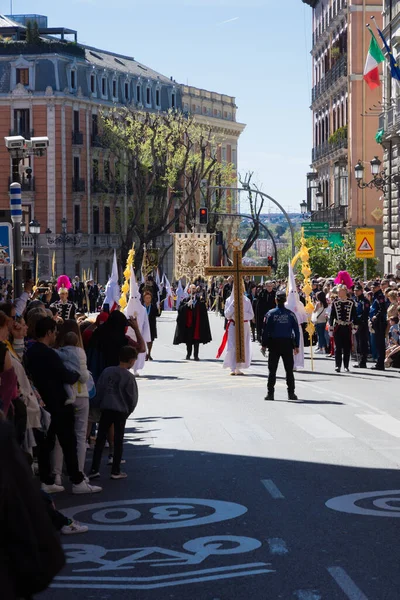 Madrid Spanyolország 2023 Április Nagyhét Felvonulása Palm Sunday Köznyelvben Borriquito — Stock Fotó