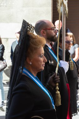 Madrid, İspanya; 2 Nisan 2023: Kutsal hafta geçidi Palm Sunday, halk arasında 