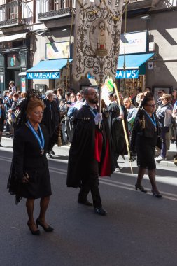 Madrid, İspanya; 2 Nisan 2023: Palm Sunday 'de düzenlenen Kutsal Hafta Geçit Töreni, halk arasında 